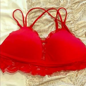 Red Victoria’s Secret pink bra